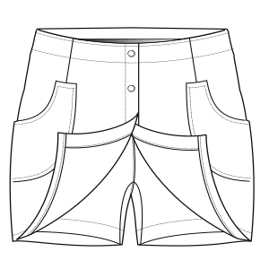 Moldes de confeccion para DAMA Shorts Falda con short 4692